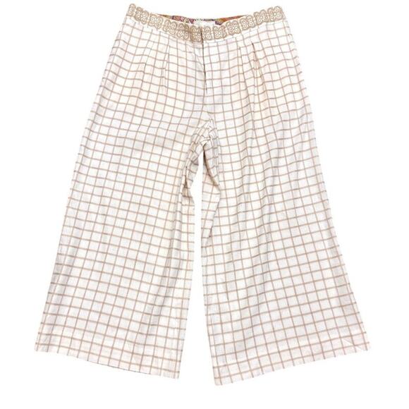 Anthropologie elevenses 14 linen embroidered pleated culottes P3 2925 - Picture 11 of 11